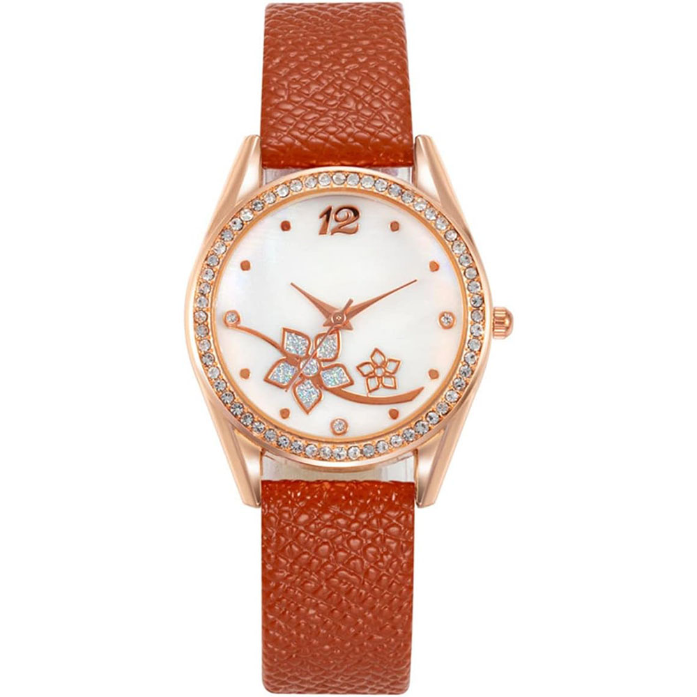 Bling Rhinestone PU Leather Strap Watch – Perfect Mother's Day Gift for Women